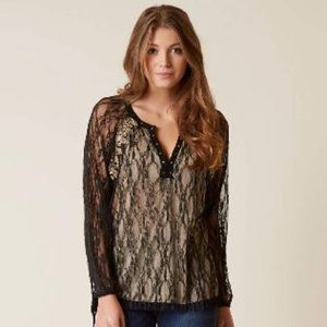 Gimmicks Raw Edge Lace Top